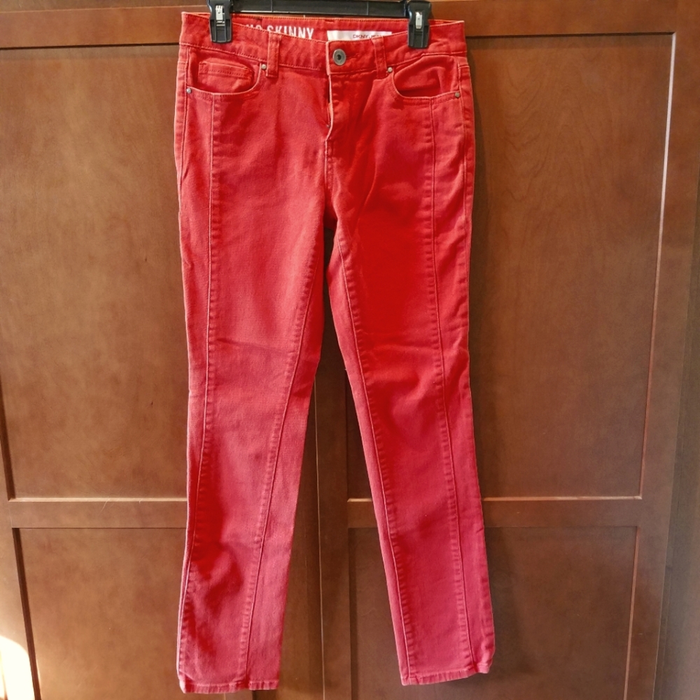 DKNY Red/Orange Soho Skinny Jeans